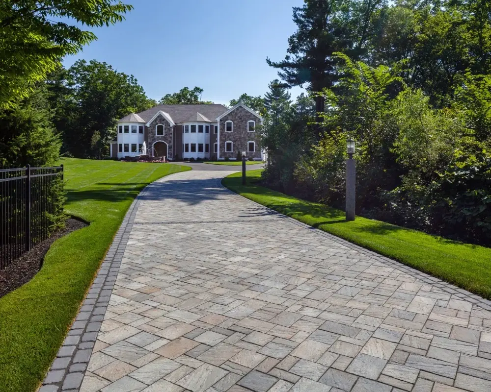 Block-paved patio